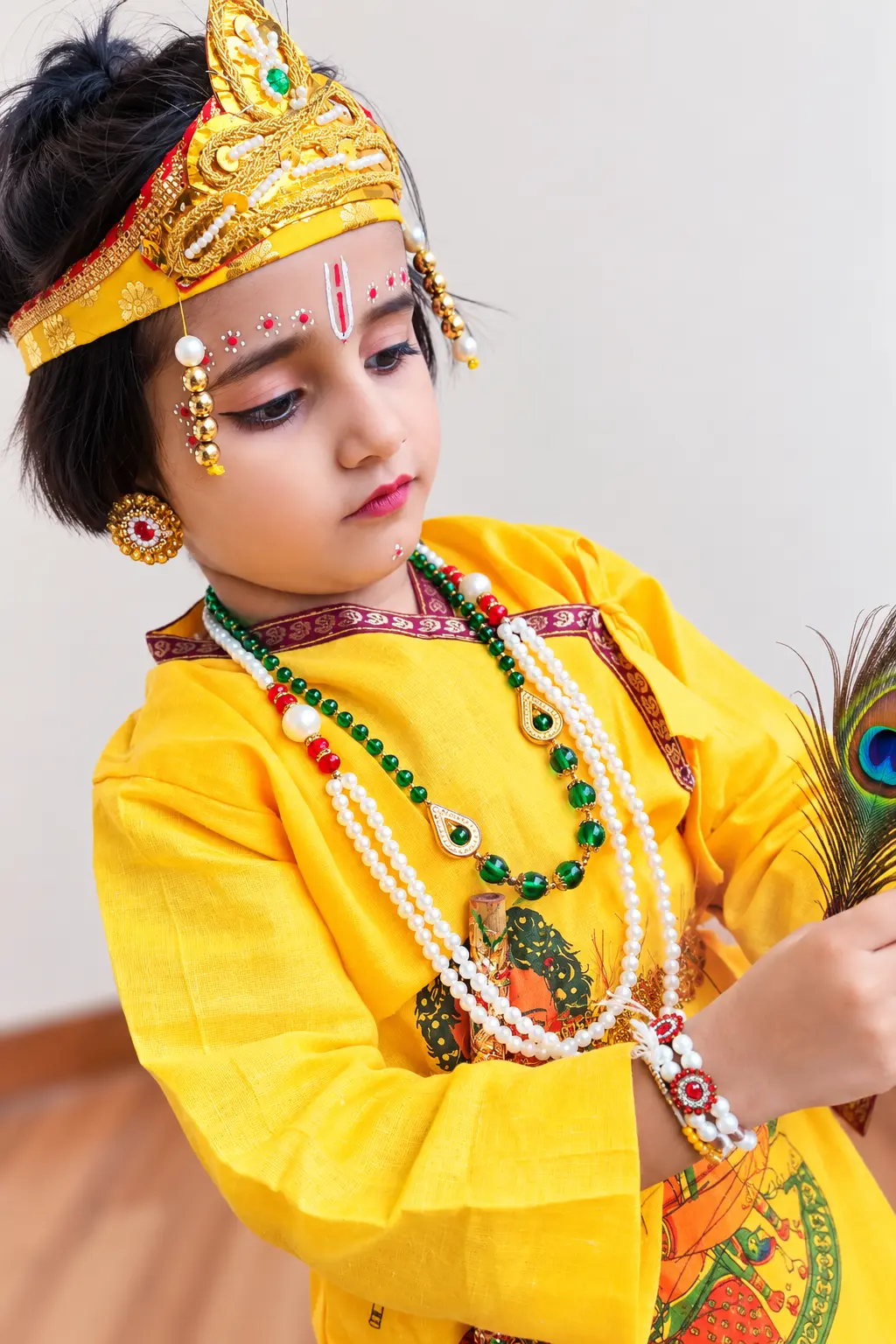 Children dressed for the Janmashtami celebration