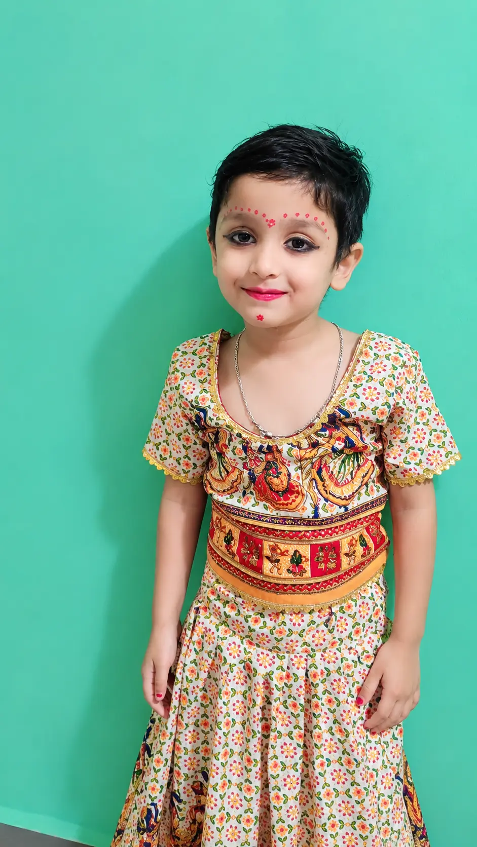 Students taking part in Janmashtami activities