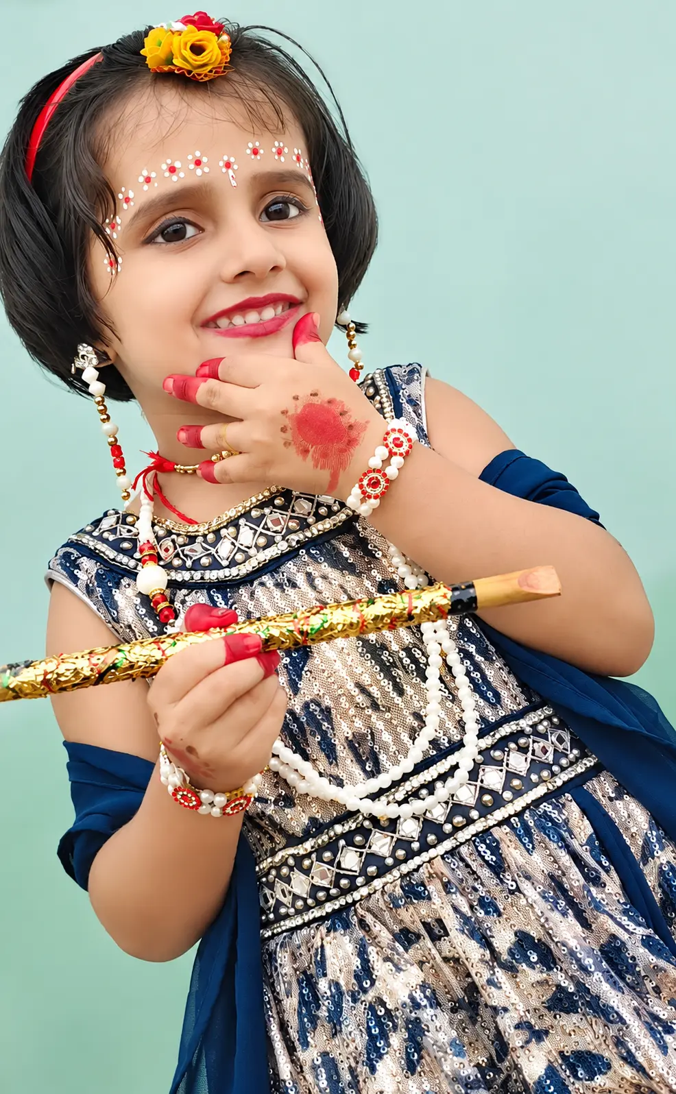 School children celebrating Janmashtami together